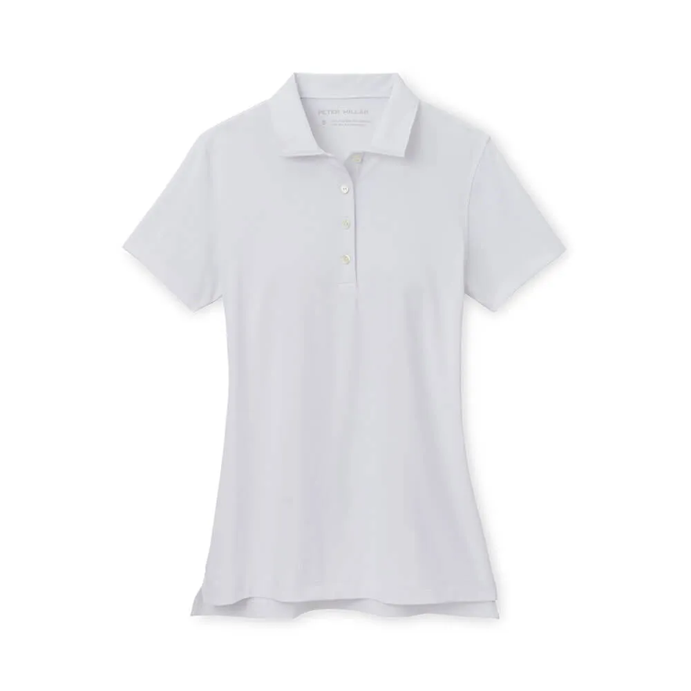 Peter Millar Women's Short Sleeve Button Polo Top - White