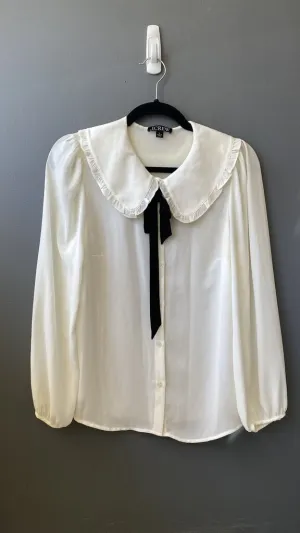Peter Pan Collar Bow Button Up Blouse