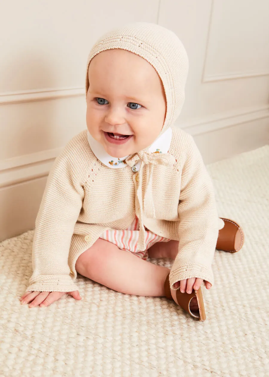 Peter Pan Collar Duck Embroidery Short Sleeve Bodysuit in White (3mths-2yrs)