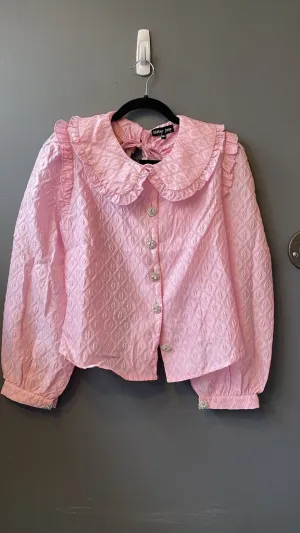 Peter Pan Collar Rhinestone Blouse