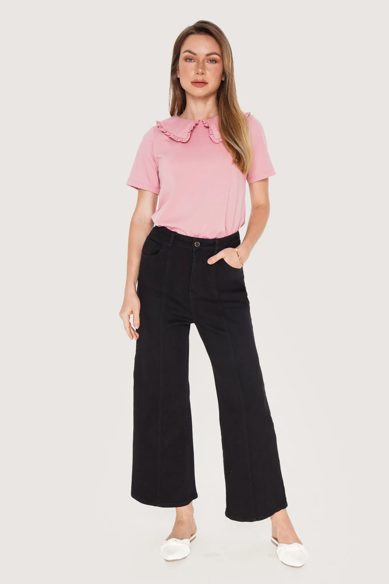 Peter Pan Frill Collared Tee
