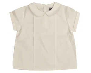 Peter pan ivory tuck detail shirt by Belati