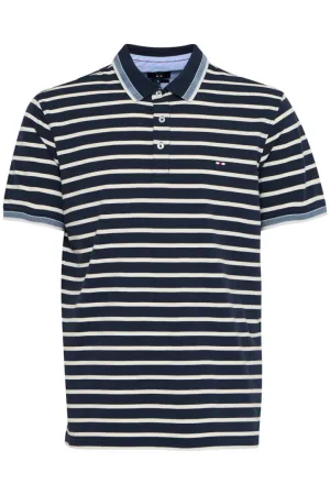 Peter Stripe Polo | Navy Salute