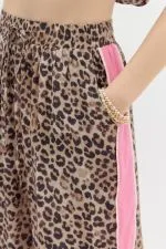 Pink Leopard Wide Leg Pants