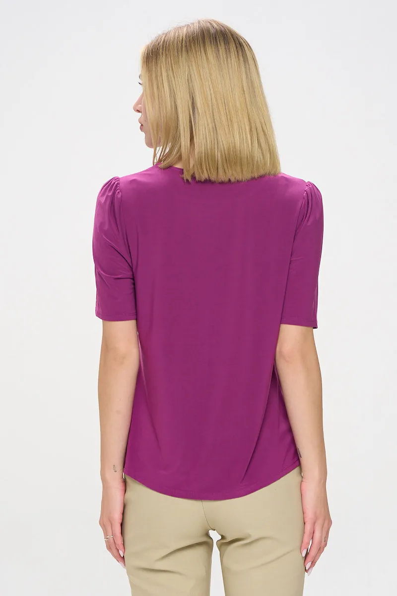 PINTUCK PUFF FASHION TEE TOP
