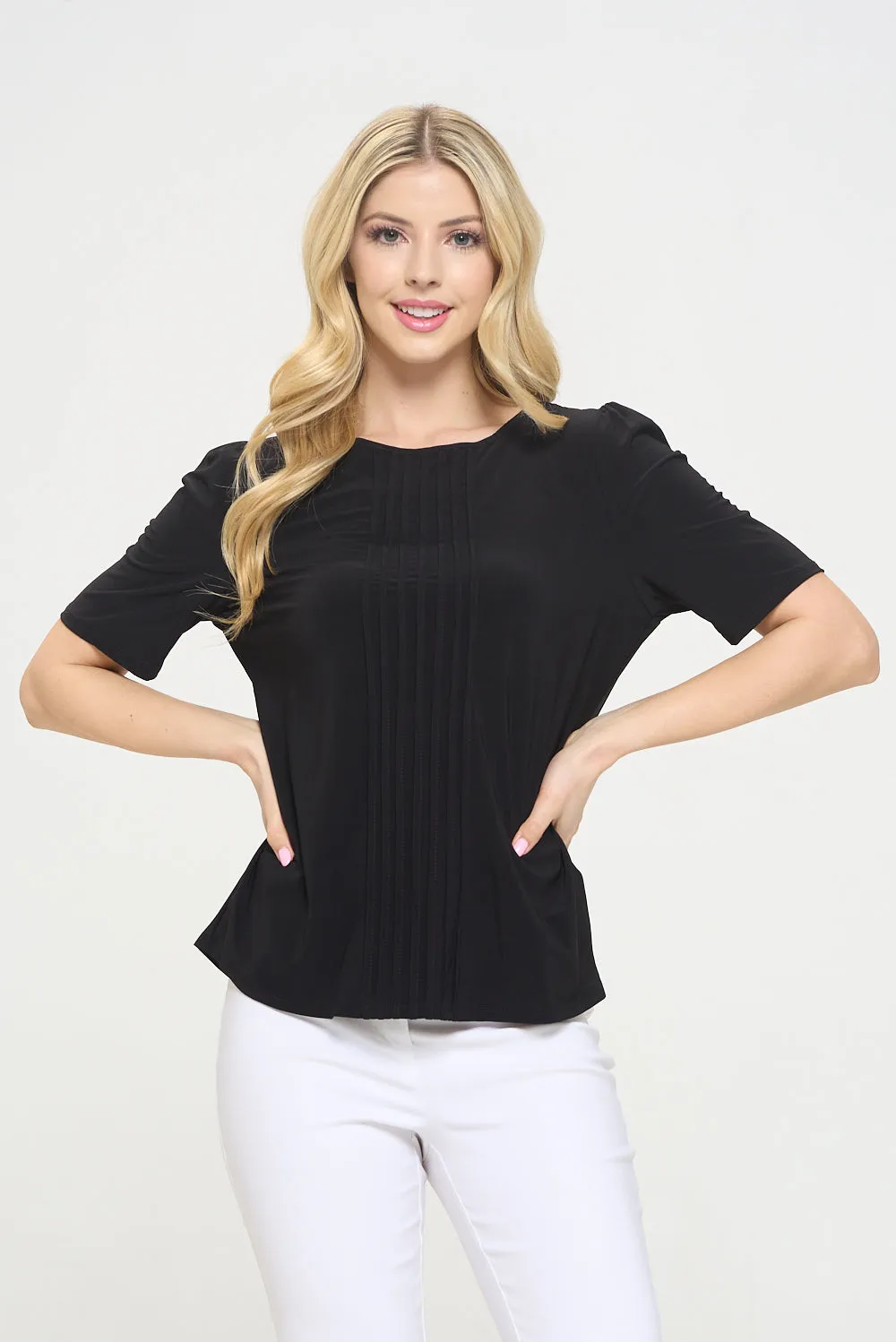 PINTUCK PUFF FASHION TEE TOP