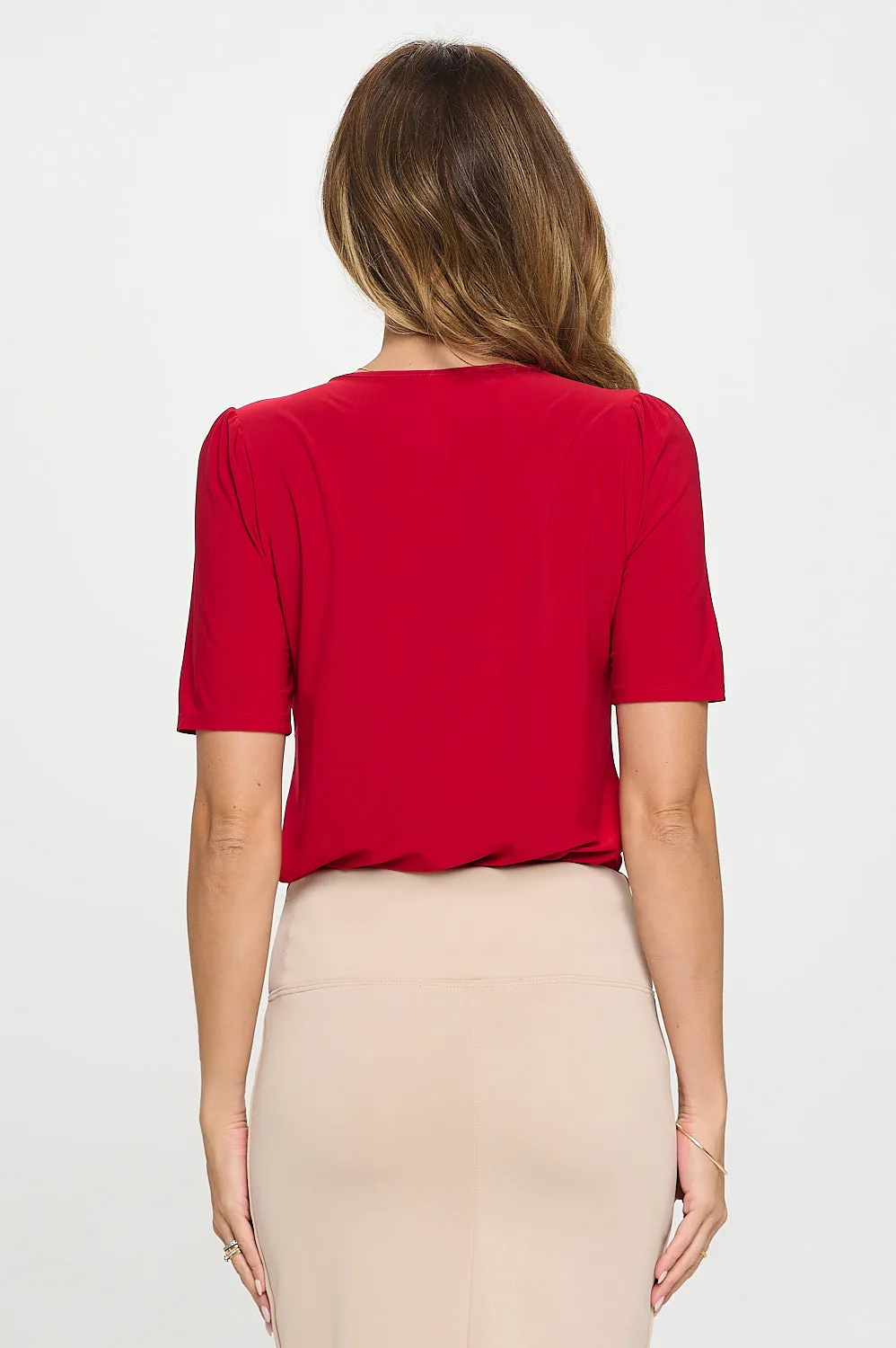 PINTUCK PUFF FASHION TEE TOP