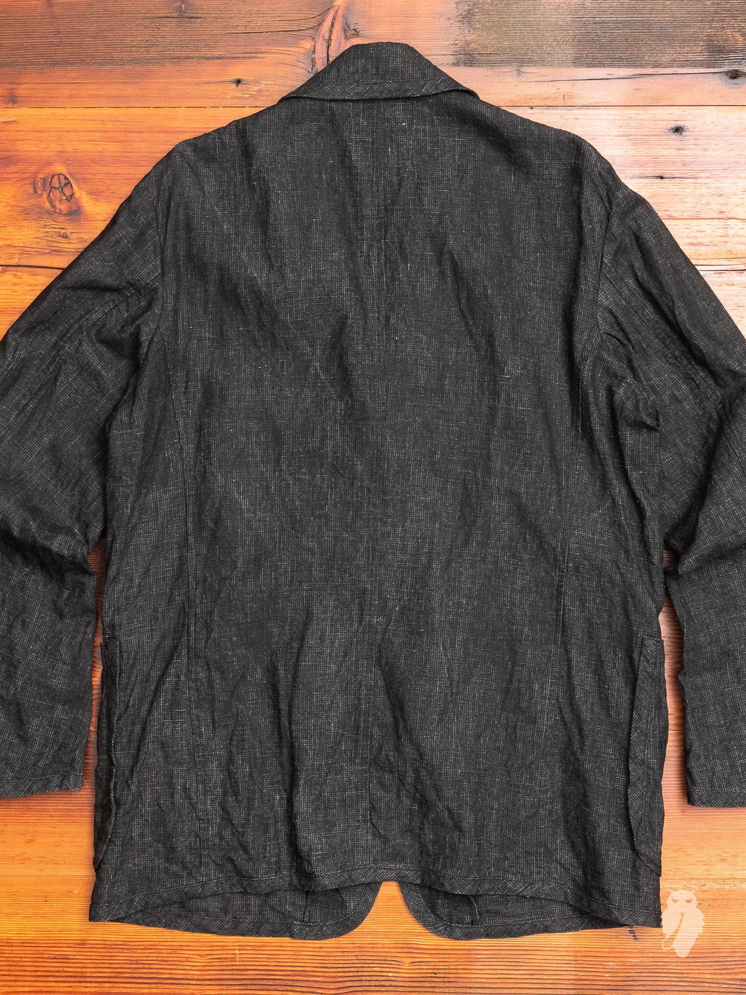 Piping Jacket in Black Linen