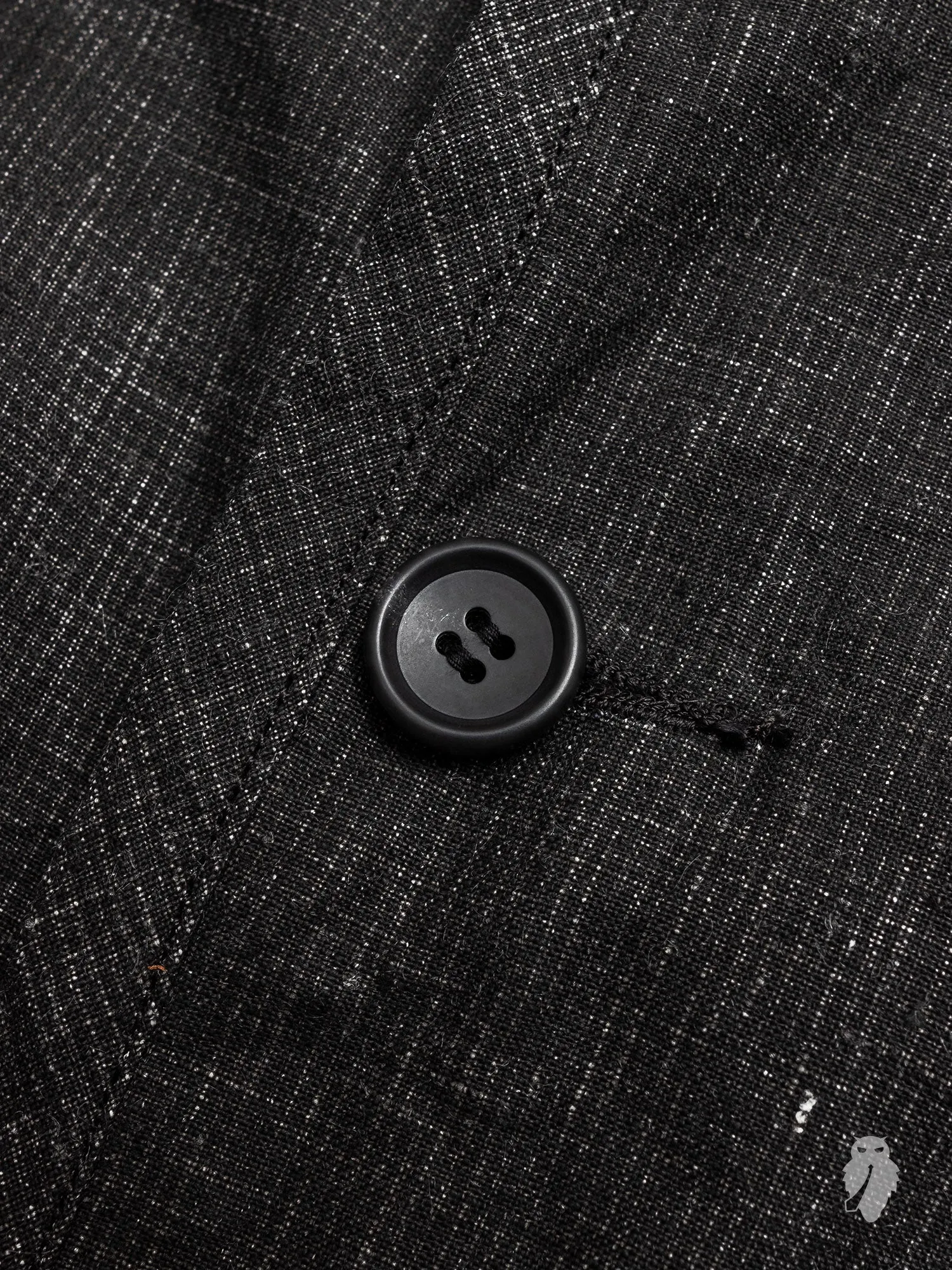 Piping Jacket in Black Linen