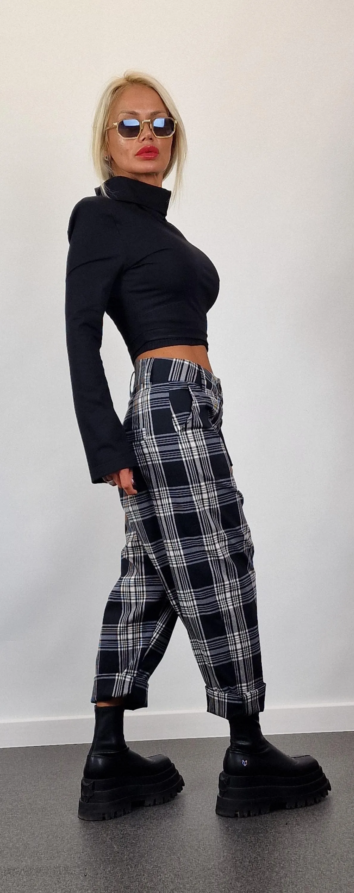 Plaid Pants, Baggy Pants, Harem Pants, Drop Crotch Pants, Gipsy Pants, Avant-garde Pants, Maxi Pants, Extravagant Pants