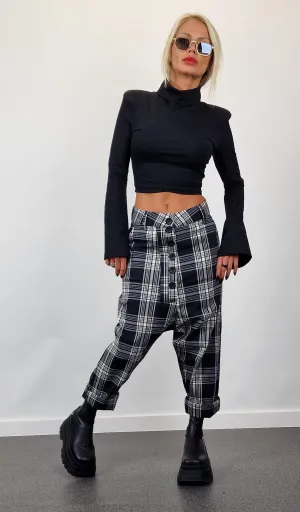 Plaid Pants, Baggy Pants, Harem Pants, Drop Crotch Pants, Gipsy Pants, Avant-garde Pants, Maxi Pants, Extravagant Pants