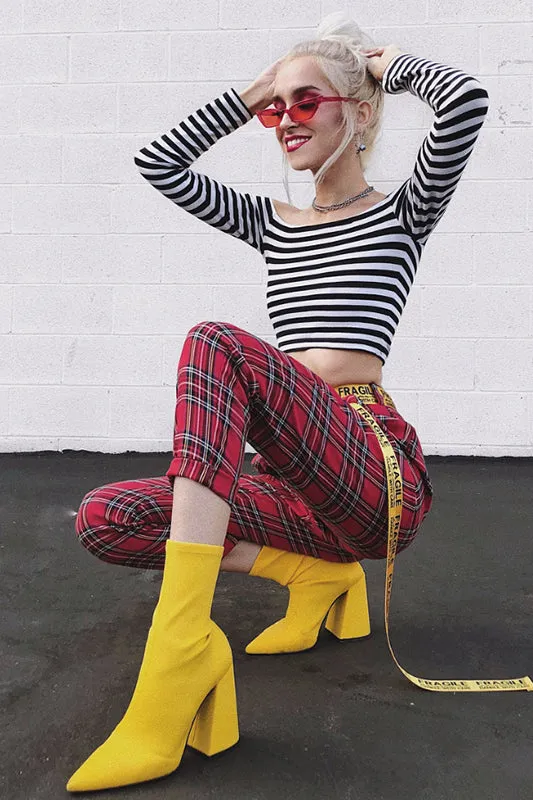Plaid Punk High Riser Pants