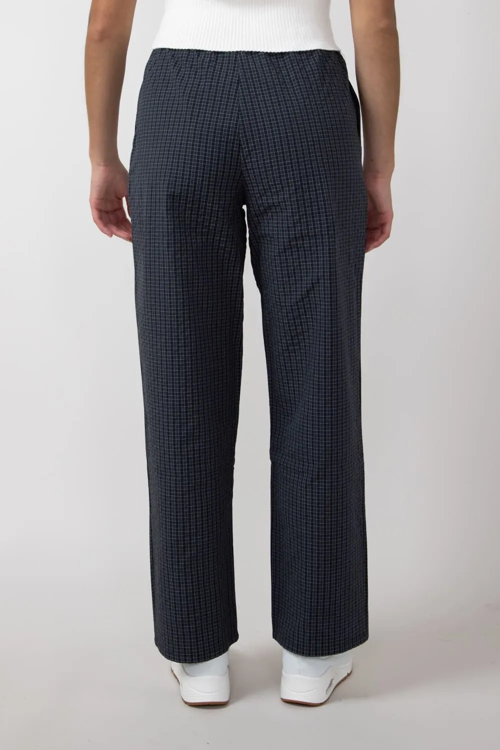 Plaid Straight Pants for Women in Charcoal | MP7159-1-CHARCOAL