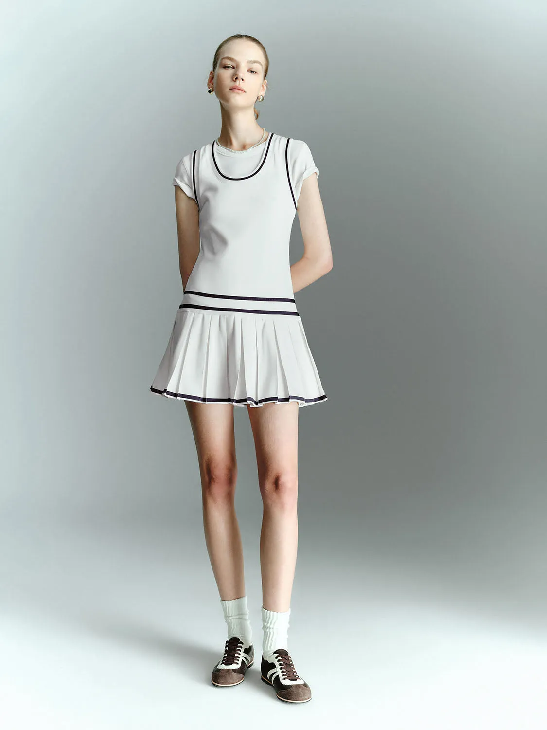 Pleated A-Line Dresses