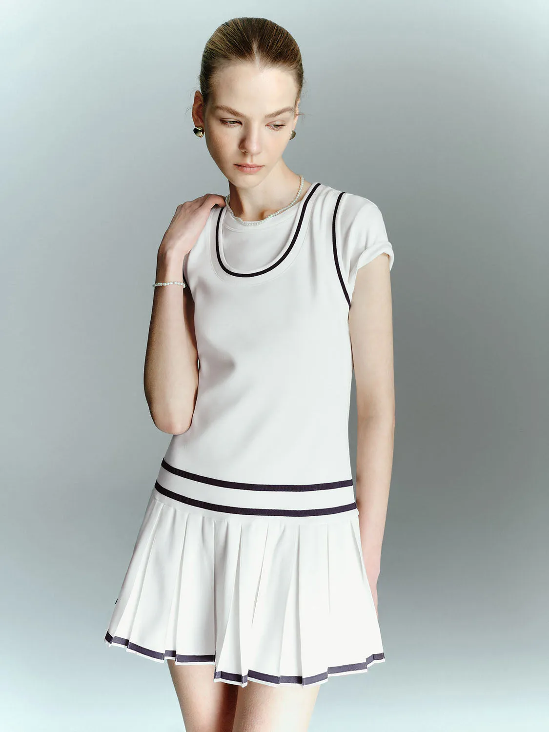 Pleated A-Line Dresses