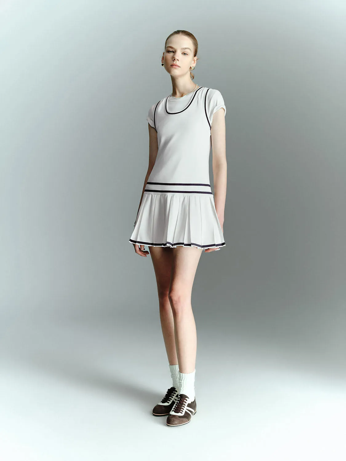 Pleated A-Line Dresses