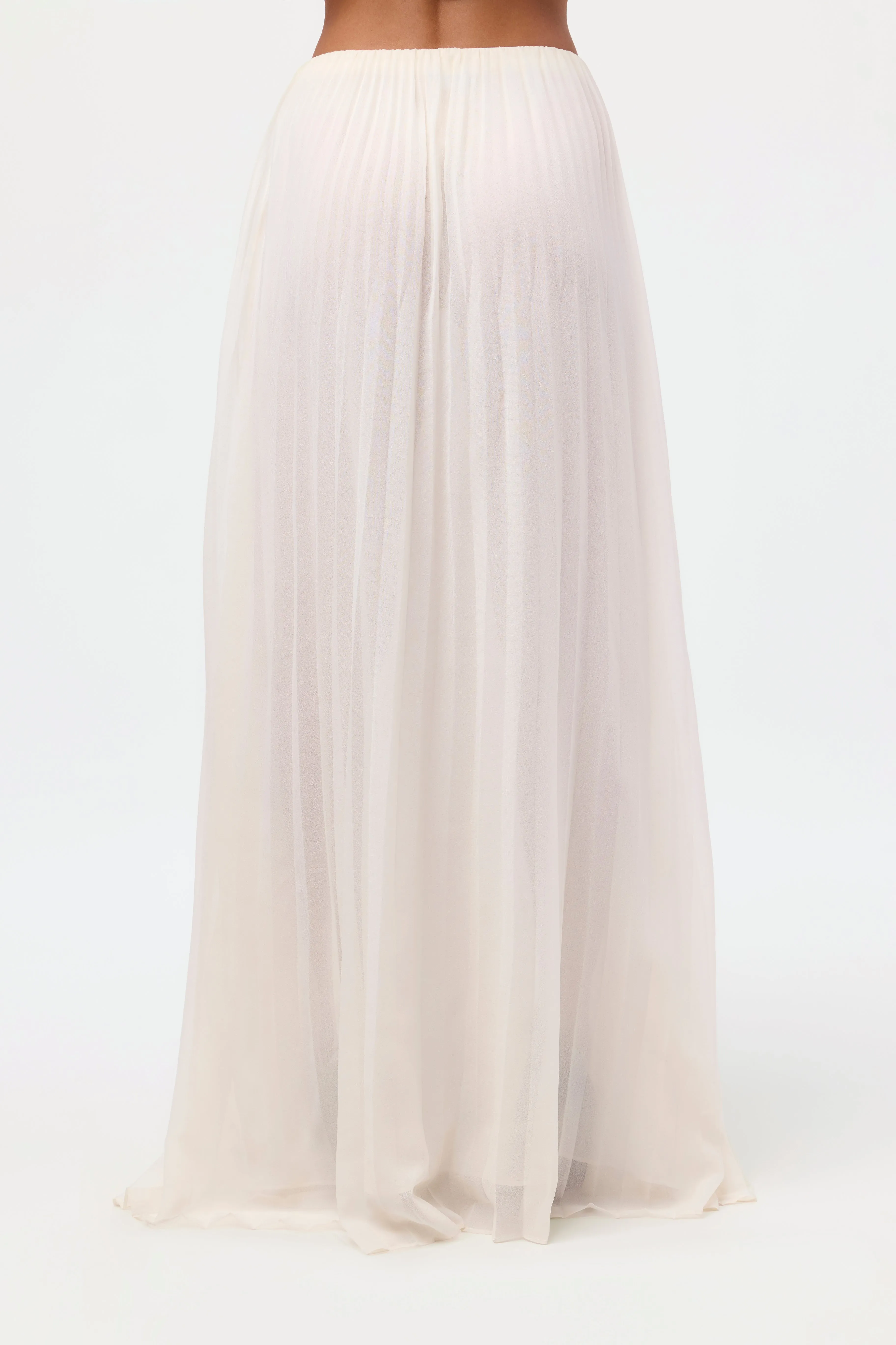 Pleated Chiffon Maxi Skirt