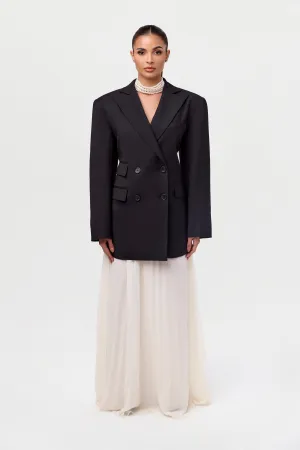 Pleated Chiffon Maxi Skirt