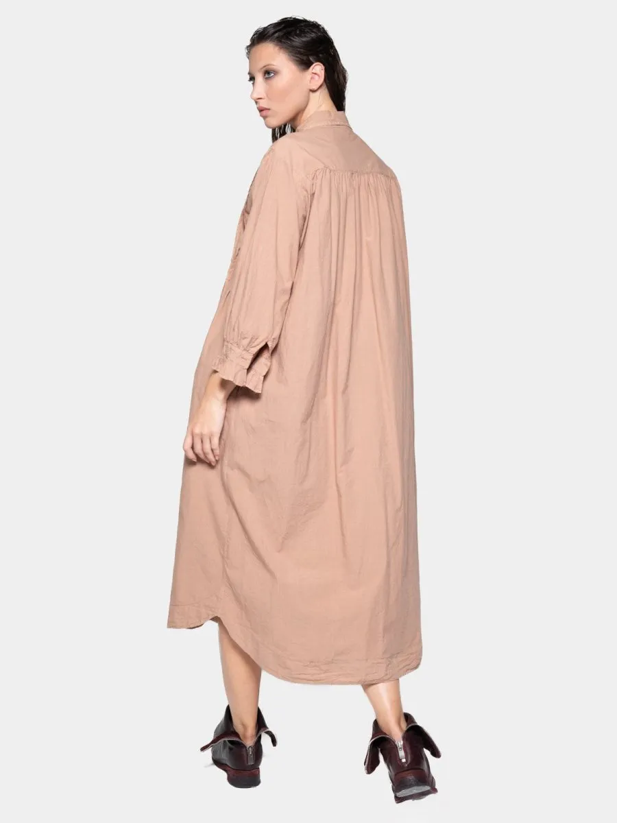 Pleated Detail Maxi Shirtdress
