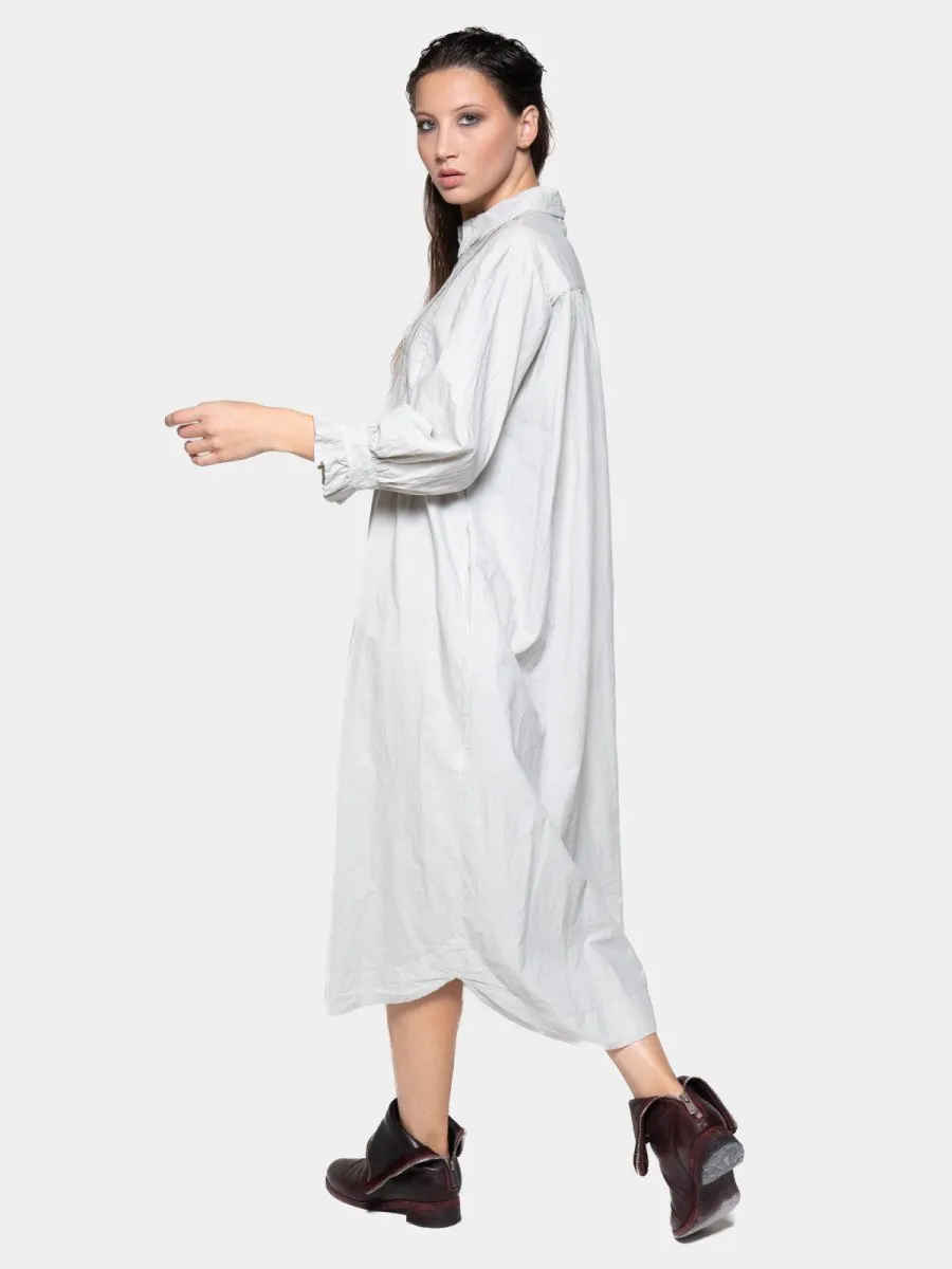 Pleated Detail Maxi Shirtdress