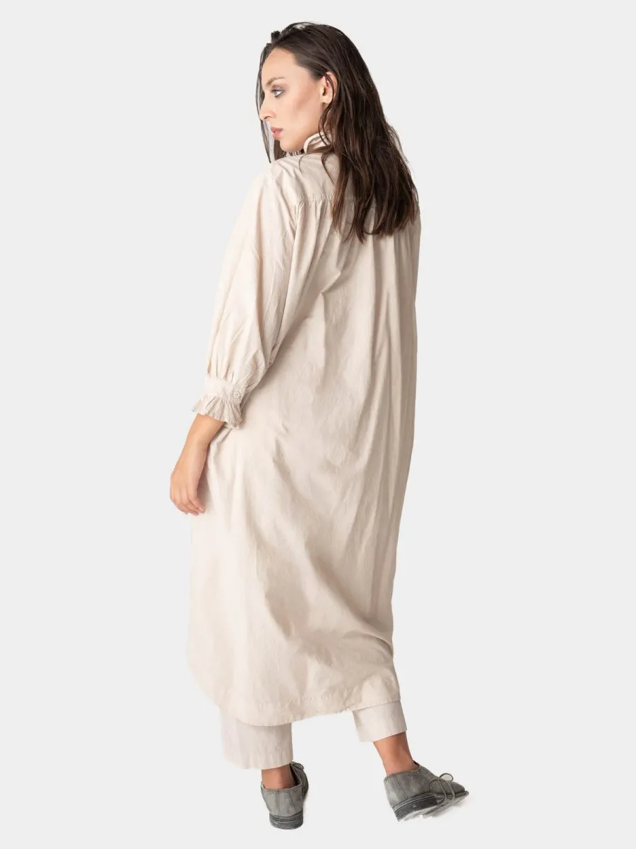 Pleated Detail Maxi Shirtdress