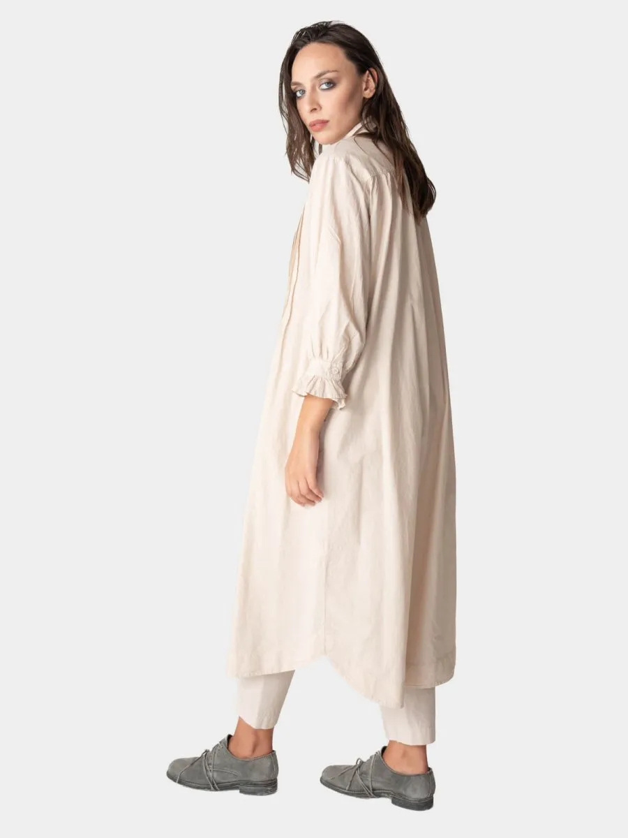 Pleated Detail Maxi Shirtdress