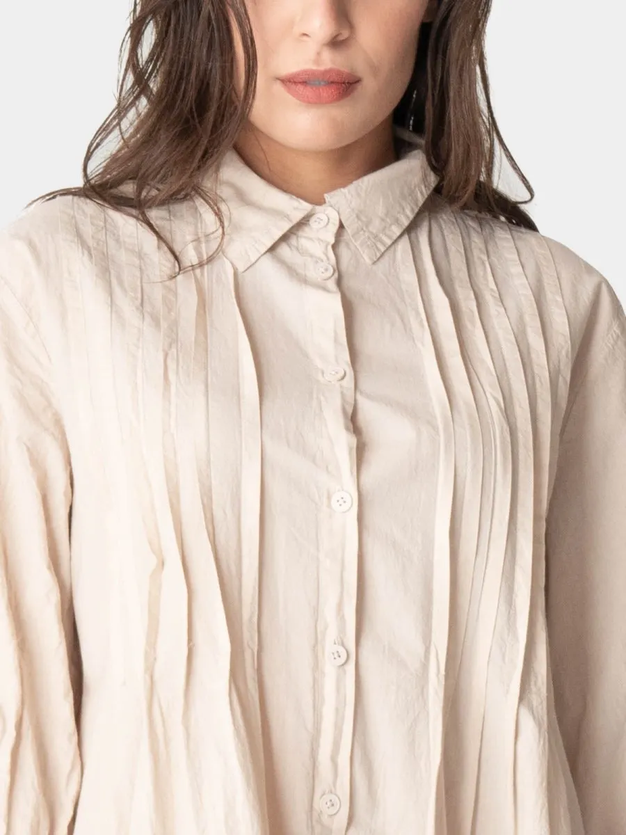 Pleated Detail Maxi Shirtdress
