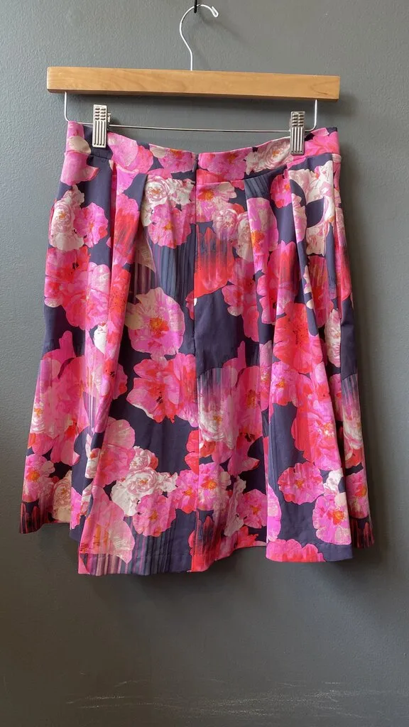 Pleated Full Floral Skirt