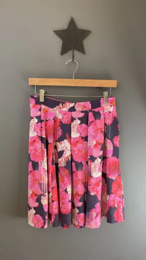 Pleated Full Floral Skirt