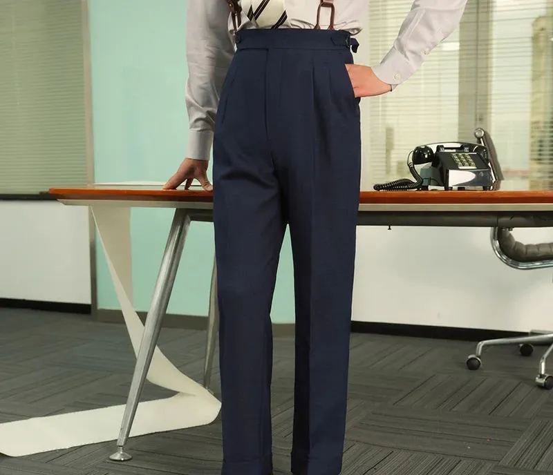 Pleated High-Waisted Trousers