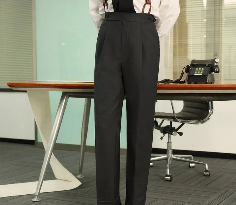 Pleated High-Waisted Trousers