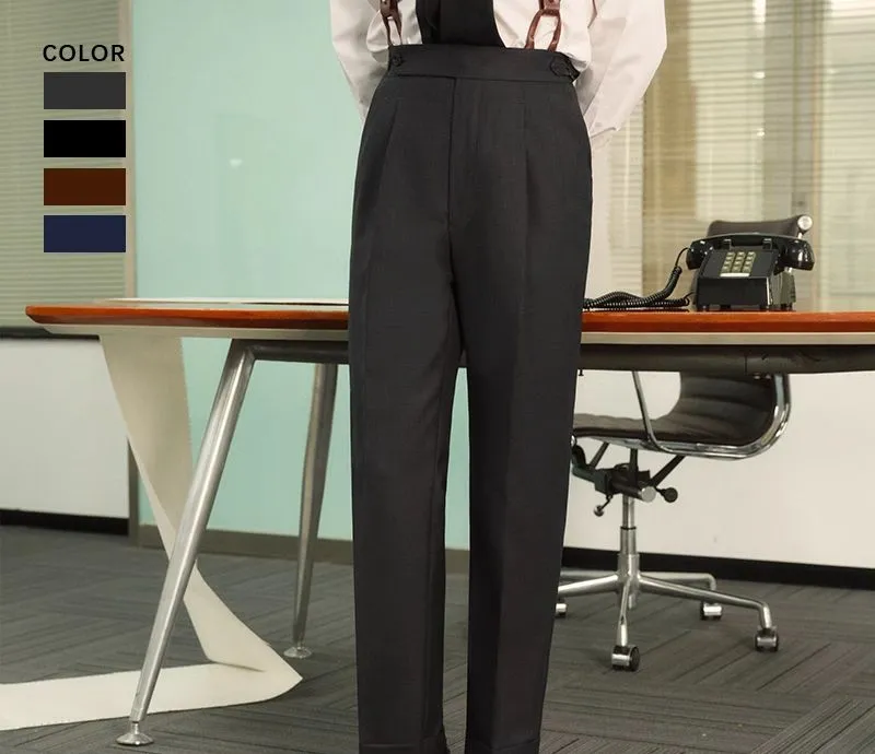 Pleated High-Waisted Trousers