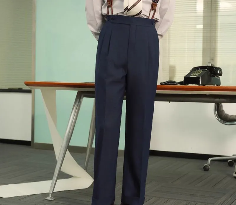 Pleated High-Waisted Trousers
