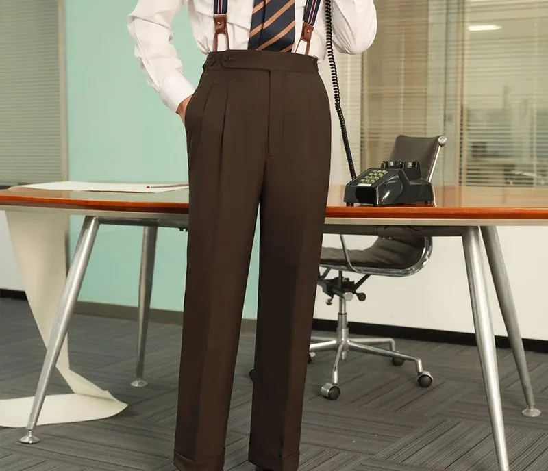 Pleated High-Waisted Trousers