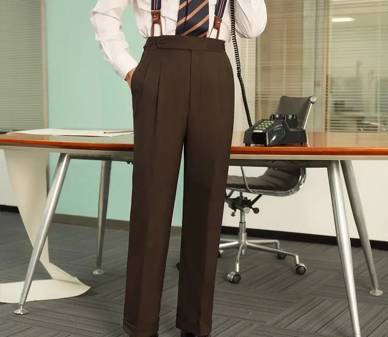 Pleated High-Waisted Trousers