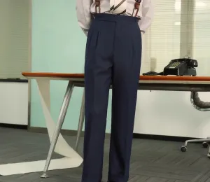 Pleated High-Waisted Trousers