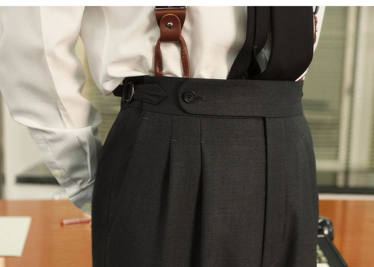 Pleated High-Waisted Trousers