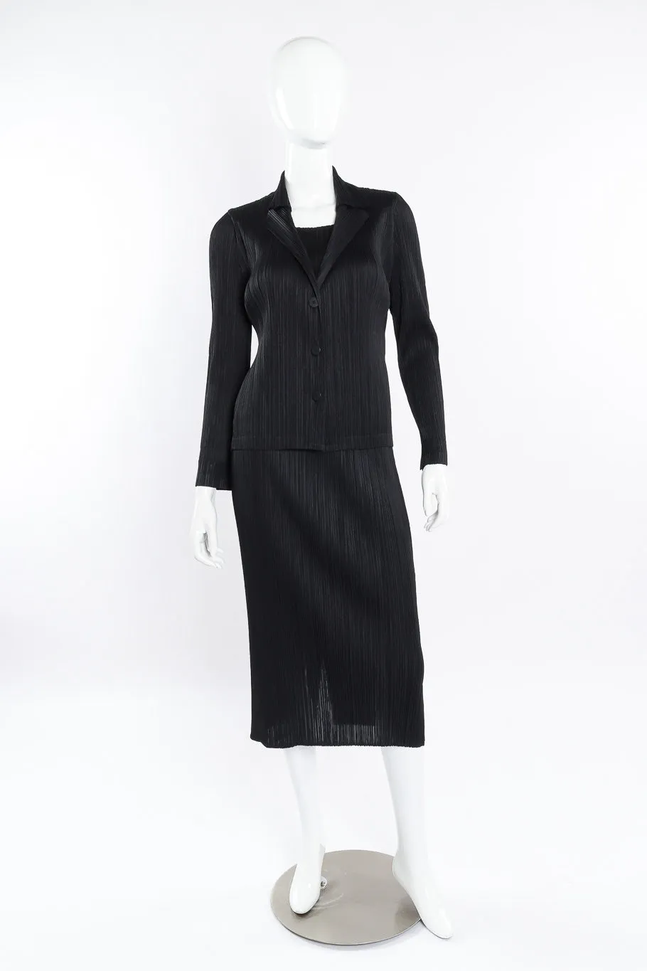 Pleated Jacket, Shell & Skirt Set