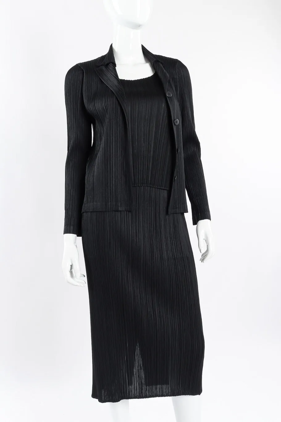 Pleated Jacket, Shell & Skirt Set