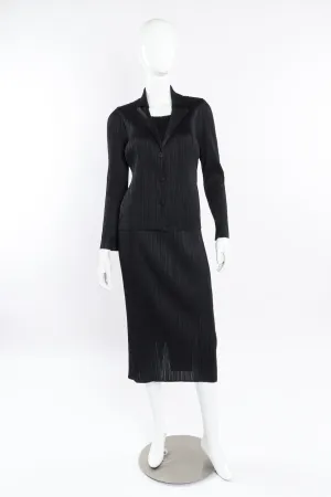 Pleated Jacket, Shell & Skirt Set