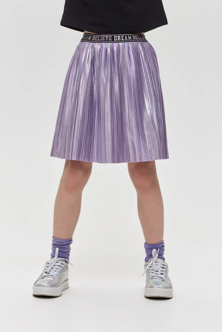 Pleated Metallic Skirt