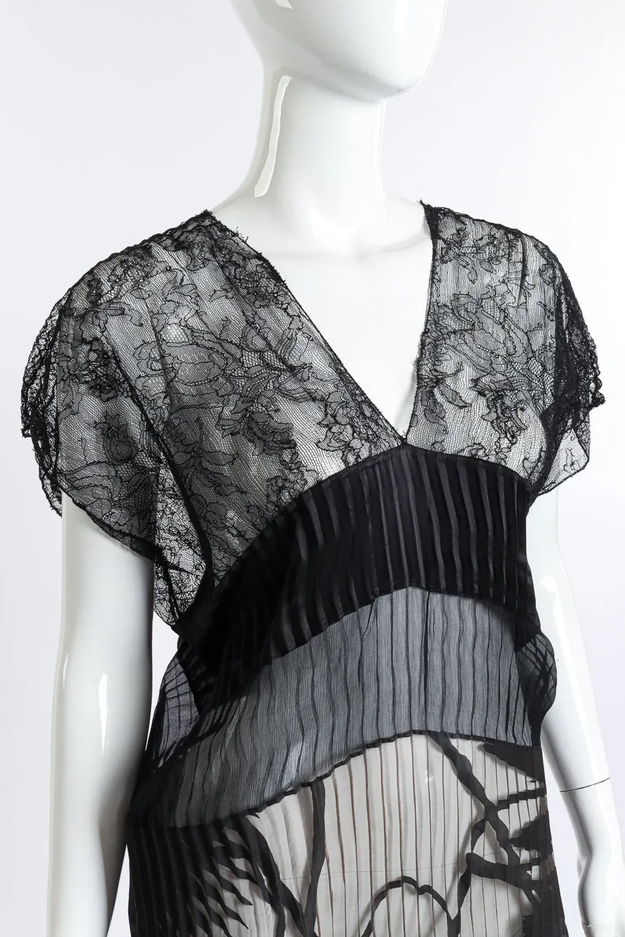 Plissé & Lace Top
