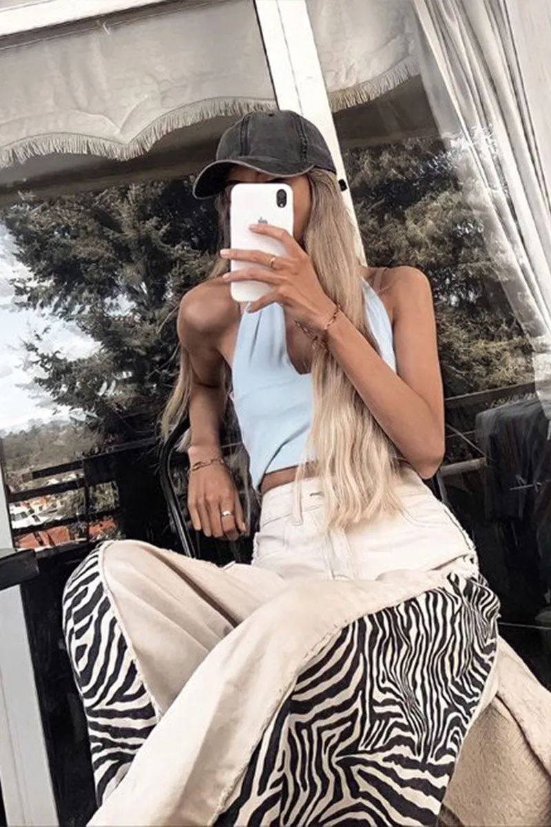 PNY4034 High-Waisted Wide-Legged Pants