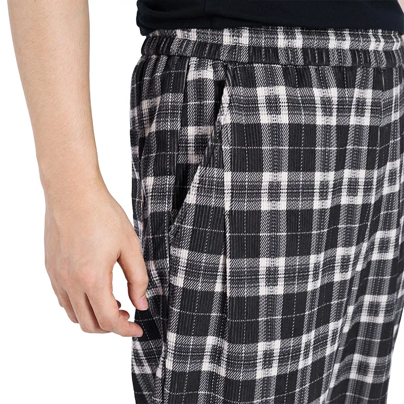 POCKETS PLAID FLEECE PANTS