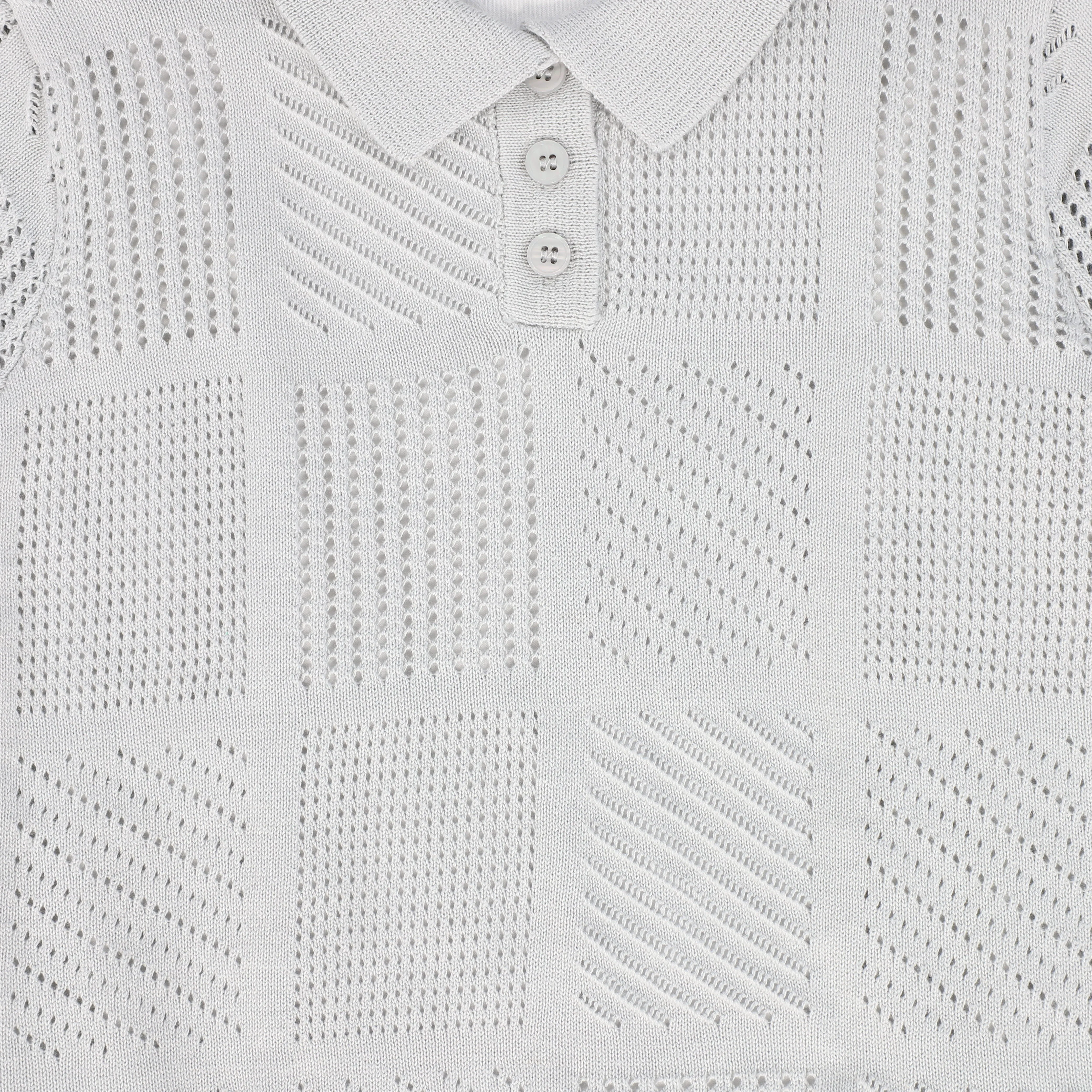 Pointelle Knit Collar Sweater