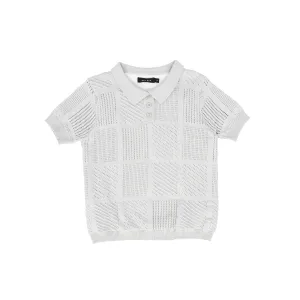 Pointelle Knit Collar Sweater
