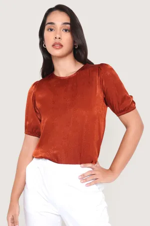 Polka Dot Puff Sleeve Top