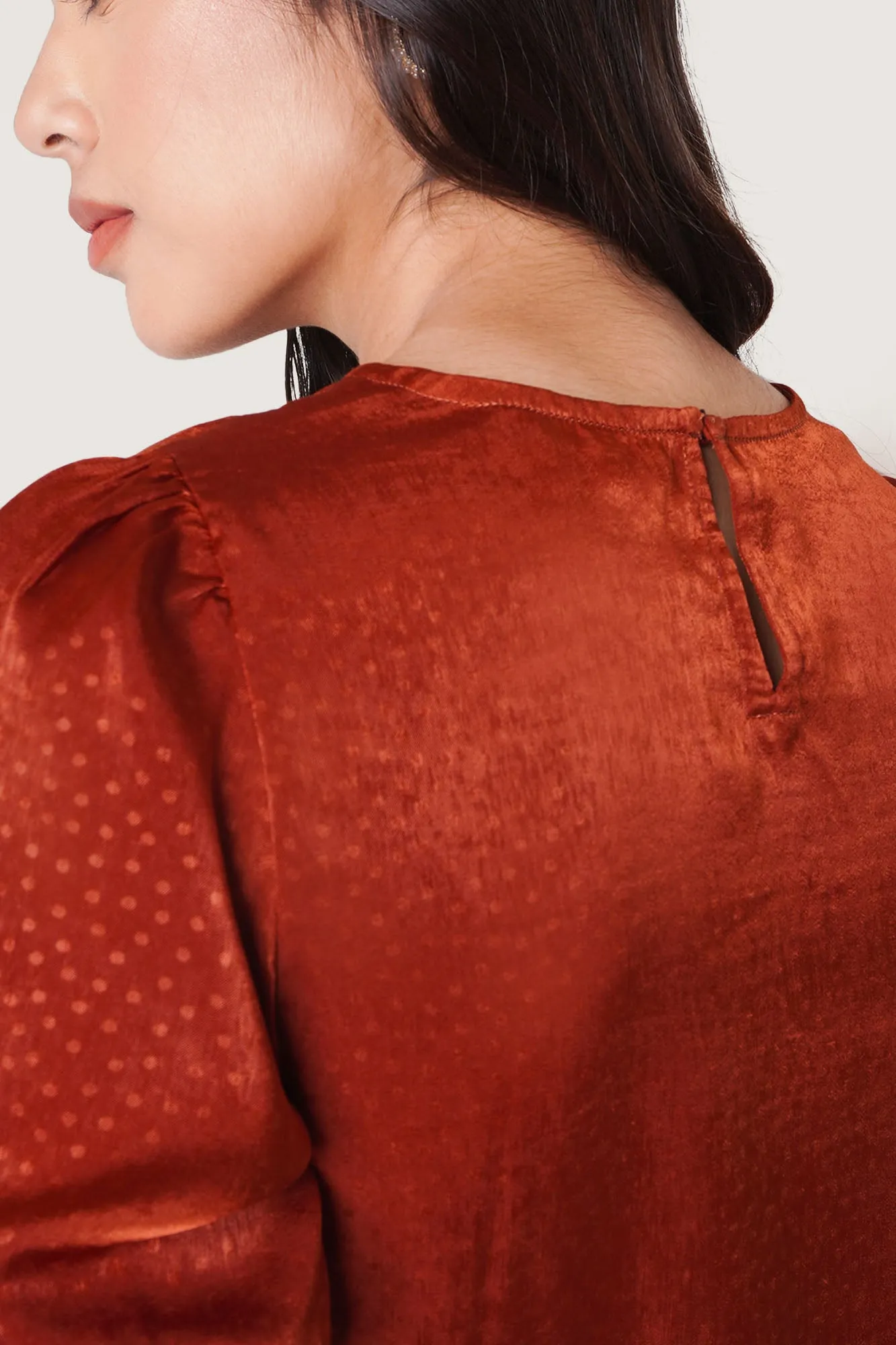 Polka Dot Puff Sleeve Top