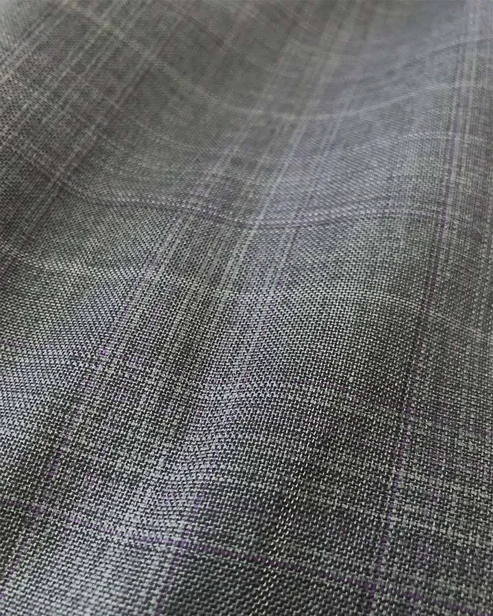 Pompey Collection - Men's Glen Plaid Dress Suit 2 Piece Regular Fit in Gray
