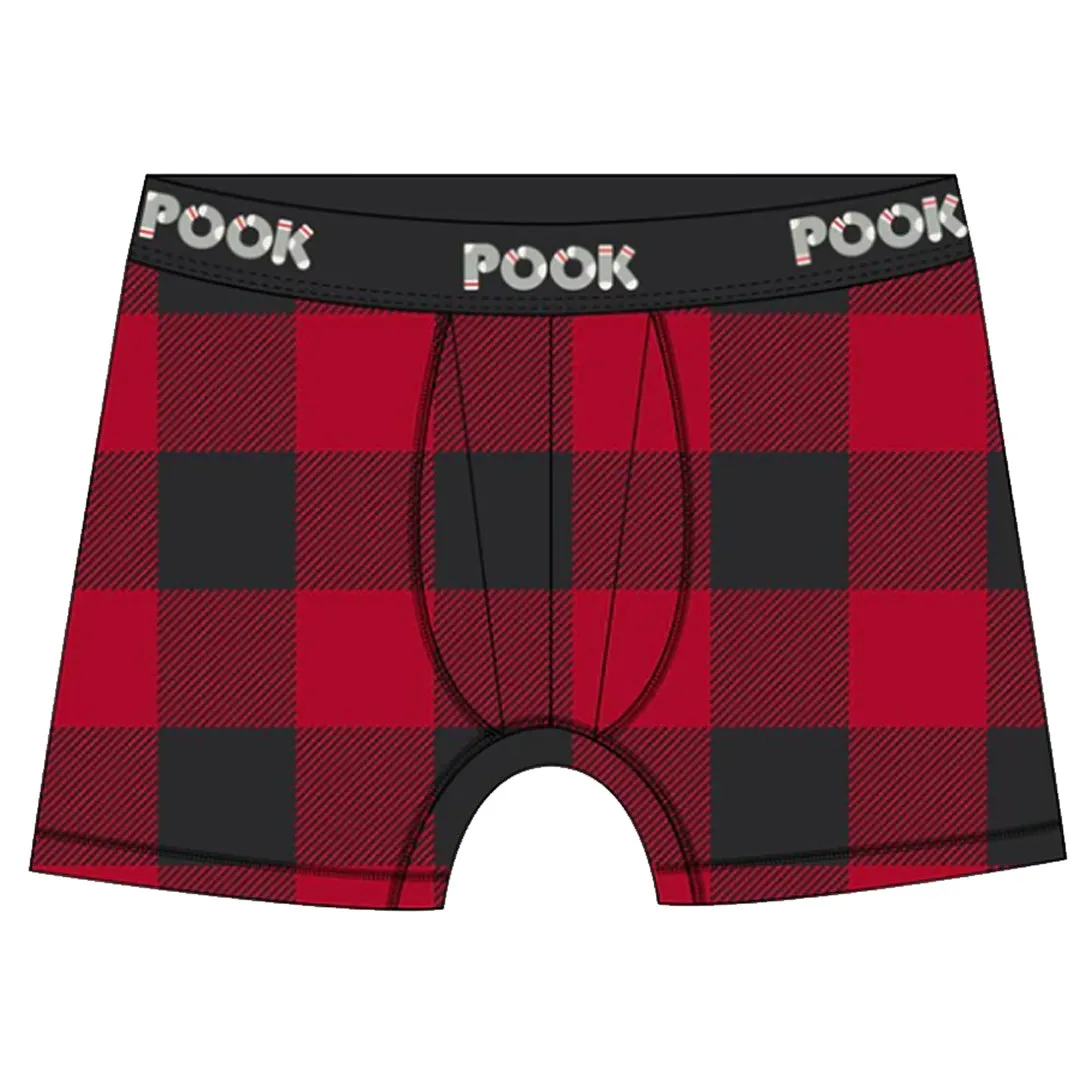 Pook Men's Red Plaid Boxers